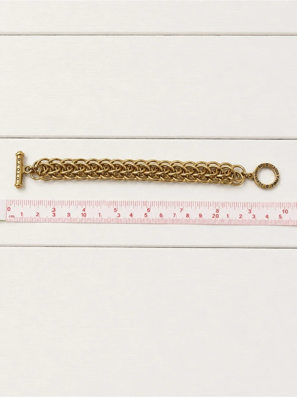 Paolo Gucci Gold Tone Chain Link Toggle Bracelet Designer Statement Piece - Picture 2 of 3